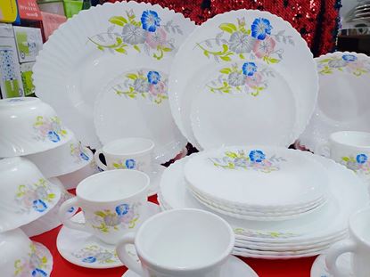 Picture of Exclusive Nasir 32 Pcs Pyrex Opal Glassware White Oven Save Dinner Set