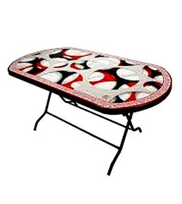Picture of Dining Table 6 Seat Semi Oval S/L Print Tune-Black