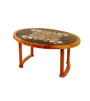 Picture of 6 Seated Deluxe Table-Print S/W Flower (Pl/L)-TEL