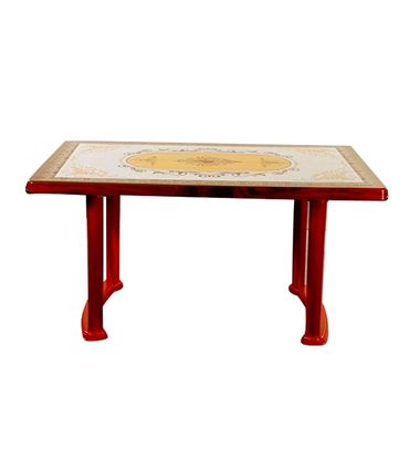 Picture of 6 Seated Square Table-Print R/W Diamond (P/L)-TEL