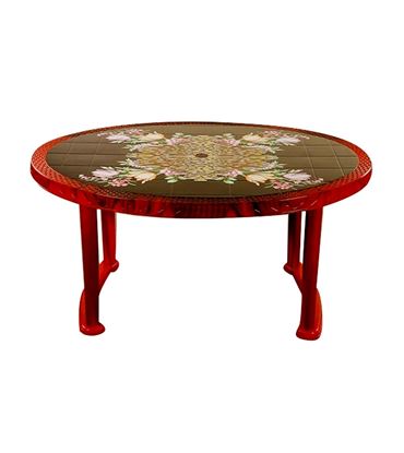 Picture of 6 Seated Deluxe Table-Print R/W Flower (Pl/L) TEL