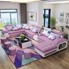 Picture of Modern Custom Sectional Furniture Living Room Pink Sofa Bed Fabric Velvet 7 Set 7 Seater Sofa Set Furniture Living Room Sofas